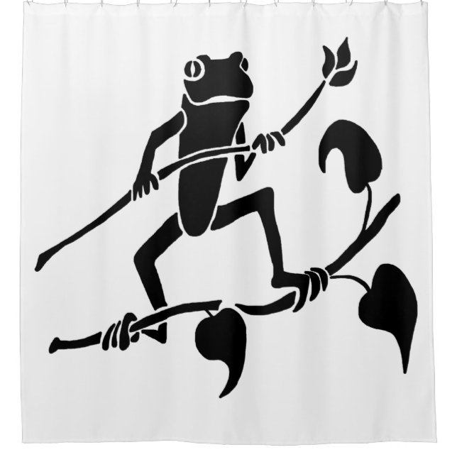 Tree Frog Silhouette Shower Curtain (Front)
