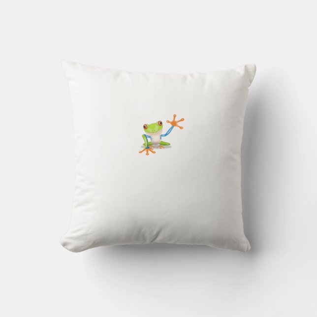 Tree Frog Throw Pillow (Front)