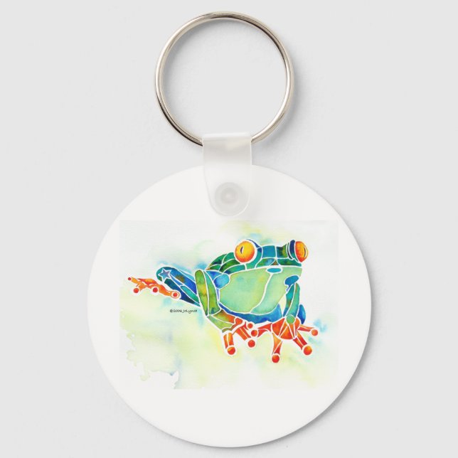 Tree Frog Whimsical Green Keychain (Front)