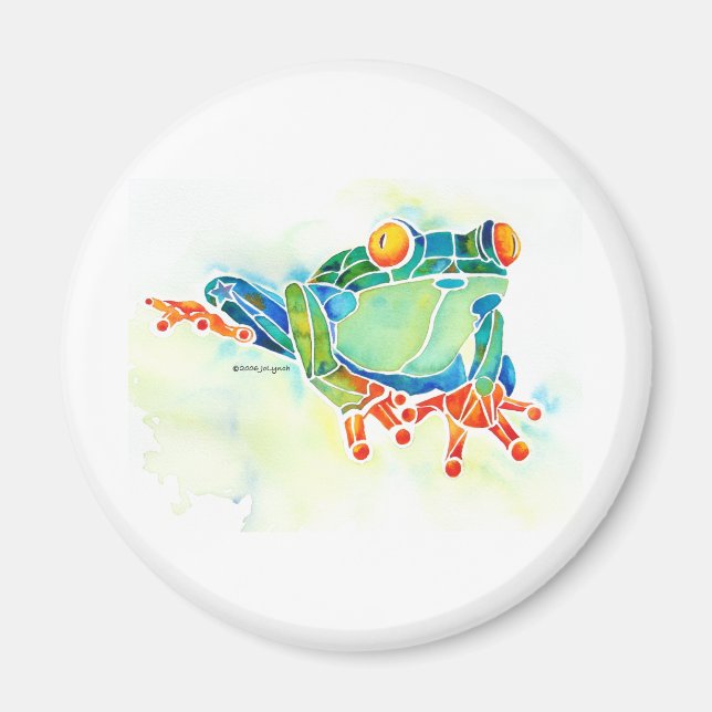 Tree Frog Whimsical Green Magnet (Front)