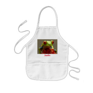 Tree Frog with Red Eyes Personalized Name Kids' Apron