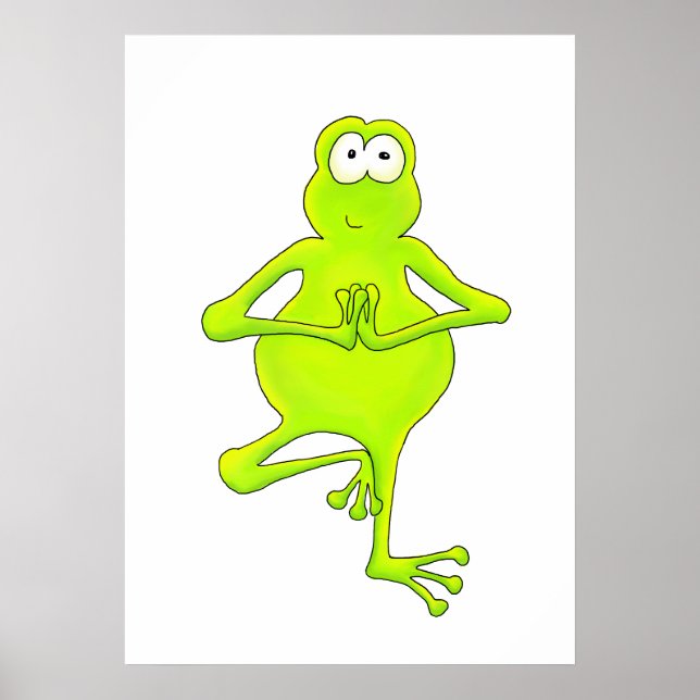 Tree Frog Yoga Tree Pose Art Print (Front)