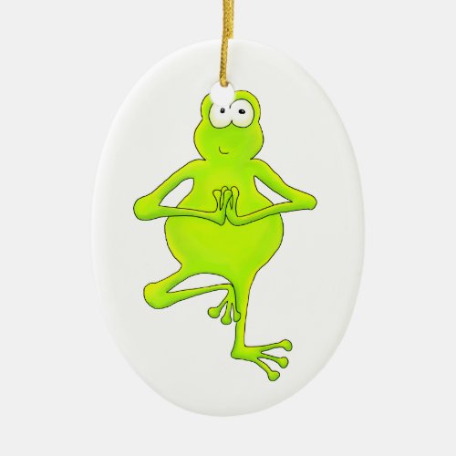 Tree Frog Yoga Tree Pose Ornament