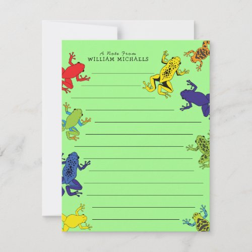 Tree Frogs Cute Kids Flat Stationary Cards
