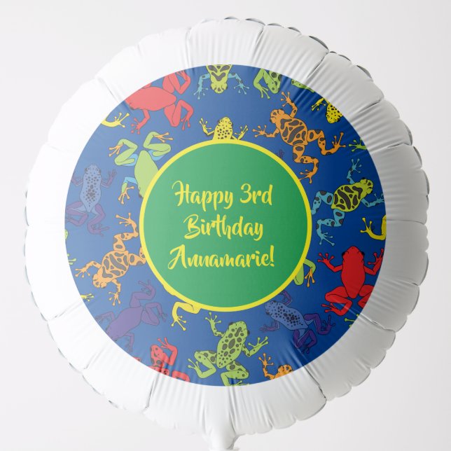 Tree Frogs Kids Birthday Cute Balloon (Front)