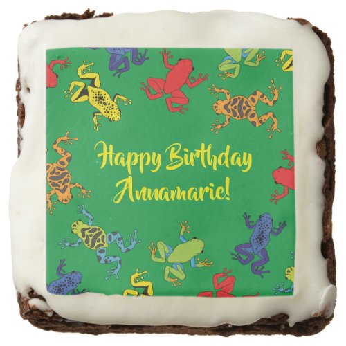 Tree Frogs Kids Birthday Cute Brownie