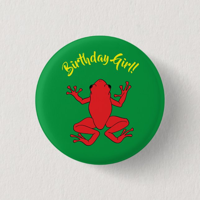 Tree Frogs Kids Birthday Cute Button (Front)