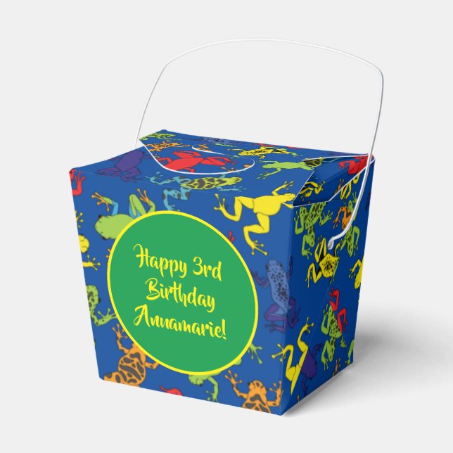 Tree Frogs Kids Birthday Cute Favor Boxes (Front Side)