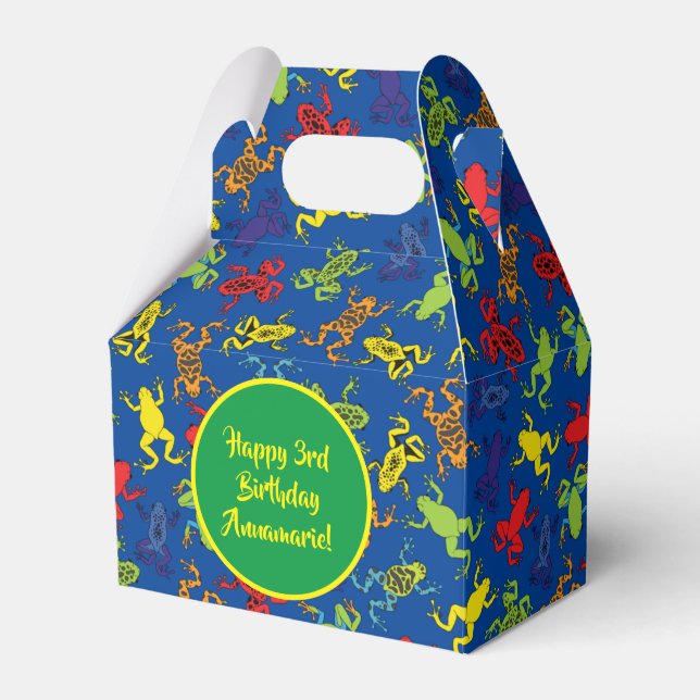 Tree Frogs Kids Birthday Cute Favor Boxes (Front Side)