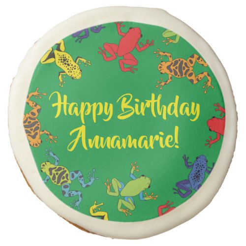 Tree Frogs Kids Birthday Cute Sugar Cookie