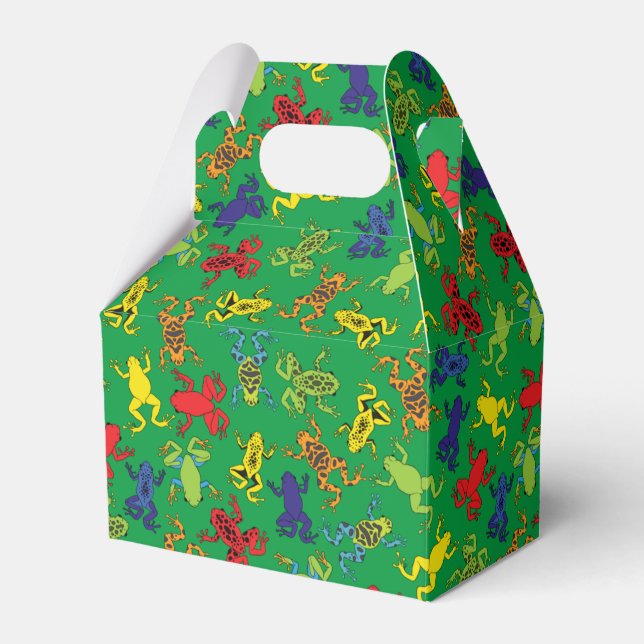 Tree Frogs Kids Birthday Favor Boxes (Front Side)