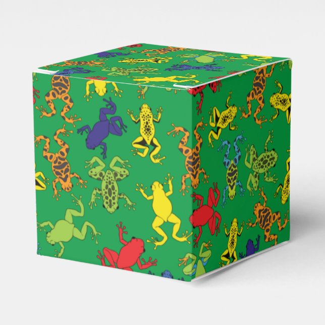 Tree Frogs Kids Birthday Favor Boxes (Front Side)
