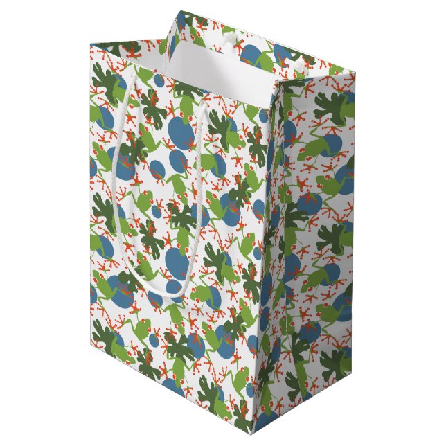 Tree Frogs Medium Gift Bag (Front Angled)