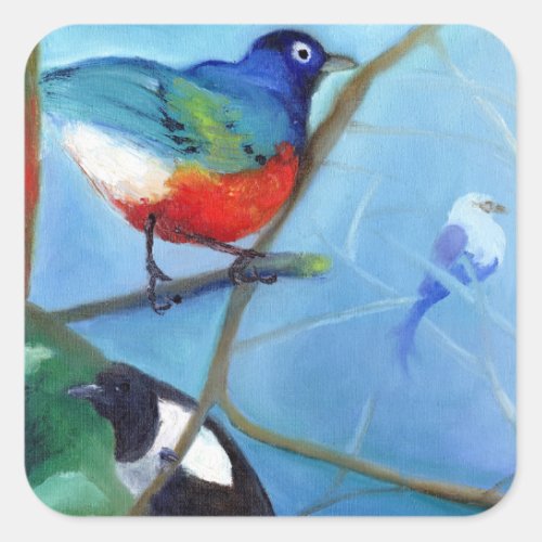 Tree Full of Birds 2012 Square Sticker