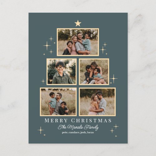 Tree Gallery Editable Color Holiday Card Postcard