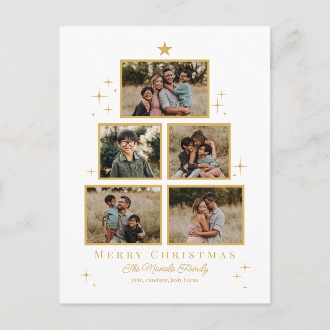 Tree Gallery Editable Color Holiday Card Postcard (Front)