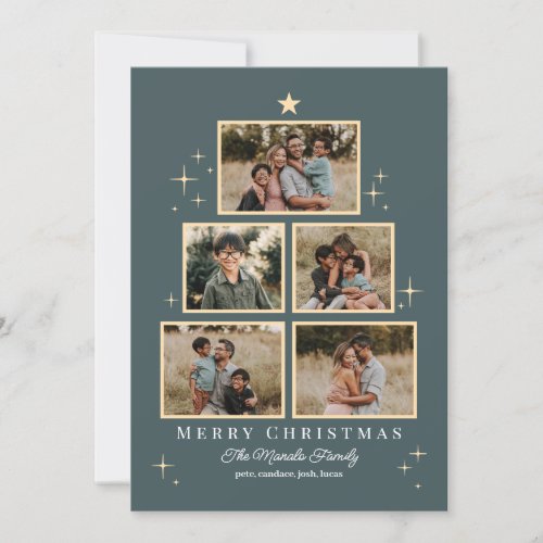 Tree Gallery Editable Color Holiday Photo Card