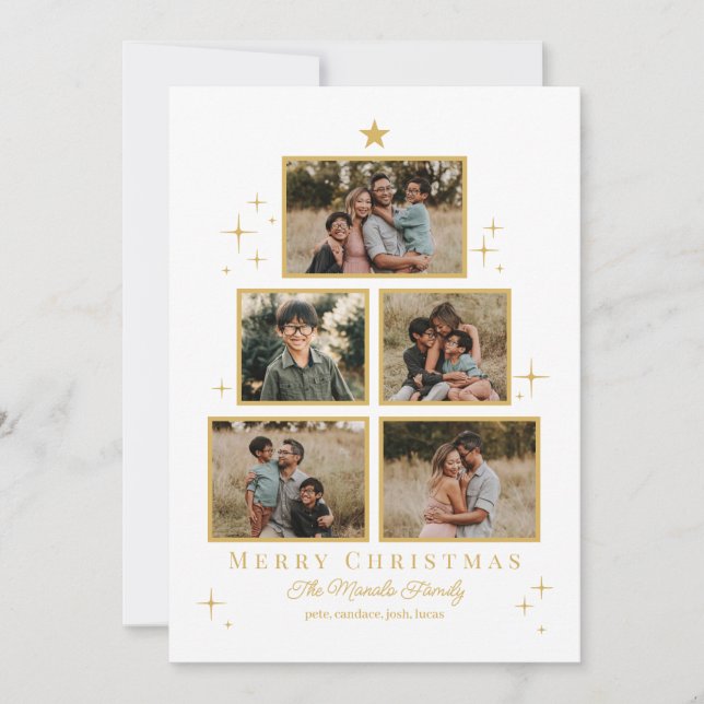 Tree Gallery Editable Color Holiday Photo Card (Front)
