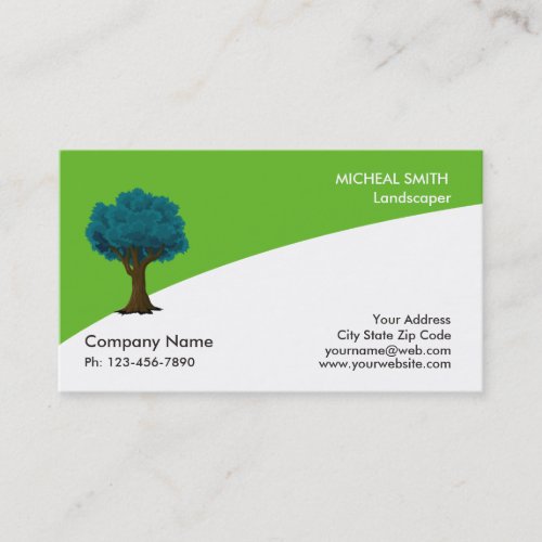 Tree Garden Lawn Care and Landscape Business Card