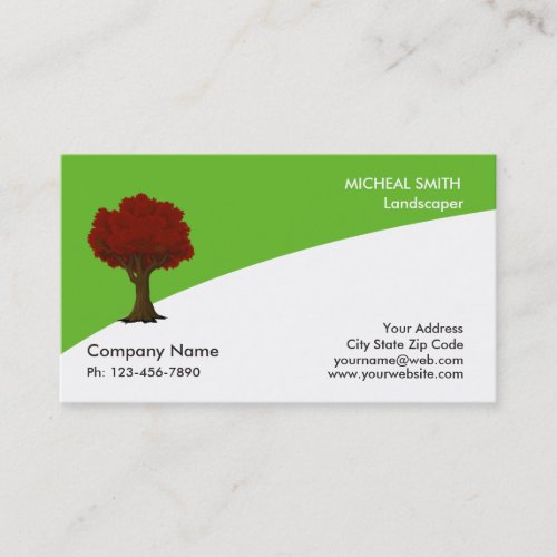 Tree Garden Lawn Care and Landscape Business Card