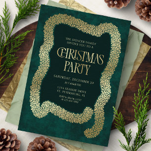 Tree Garland Christmas Party Invitation