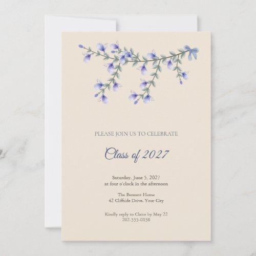 Tree Germander Graduation Party Invitation