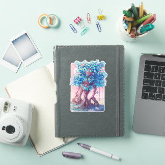 Tree Girl Surreal Sticker