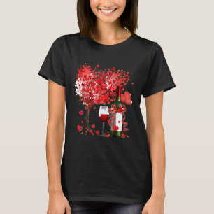 Tree Glass Wine Valentines Day Funny Drinking Love T-Shirt