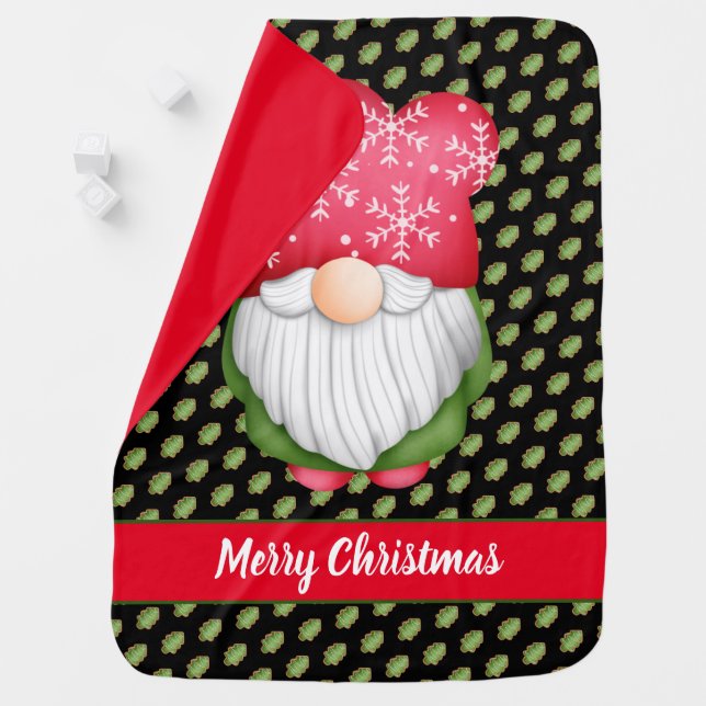 Tree Gnome Customize Color and Text Baby Blanket (In Situ)