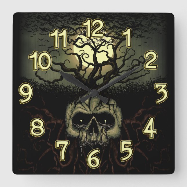 Tree God Square Wall Clock (Front)