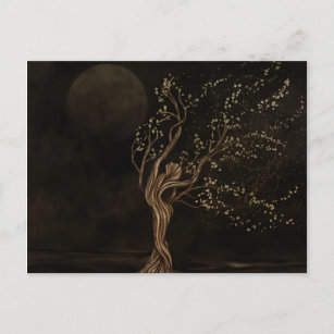 Tree Goddess - Moon Worship Holiday Postcard