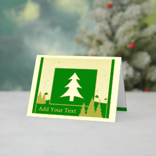 Tree Gold Holiday Foil Folded Card