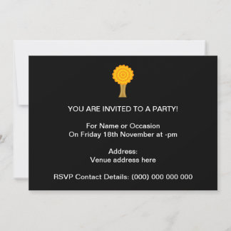 Tree. Golden Autumn colors. Funky Design. Invitation