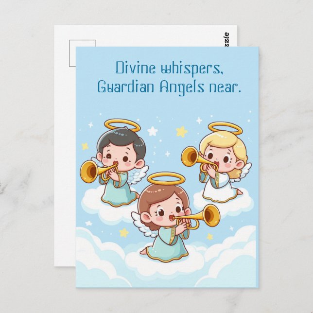 Tree Guardian Angels playing trumpets  Postcard (Front/Back)