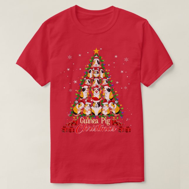 Tree Guinea Pig Christmas  Guinea Pig Christmas  T-Shirt (Design Front)