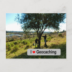Tree hanger cache in Geocaching Postcard