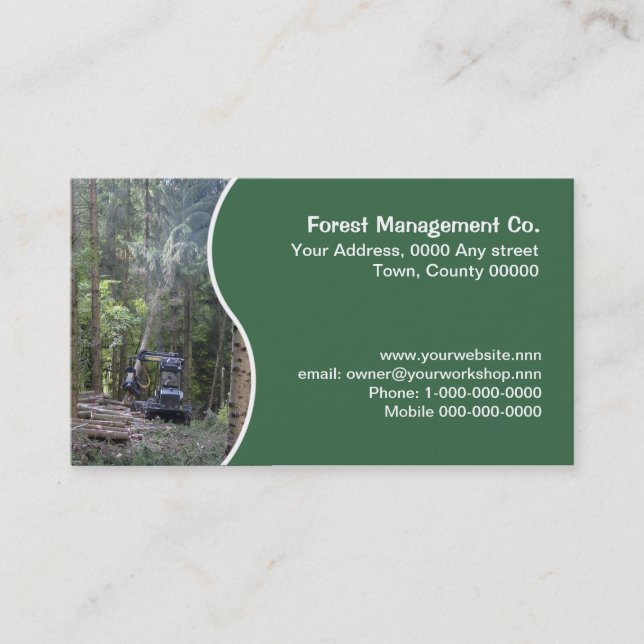Tree harvester business card (Front)