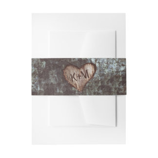Tree Heart Rustic Wedding Invitation Belly Band