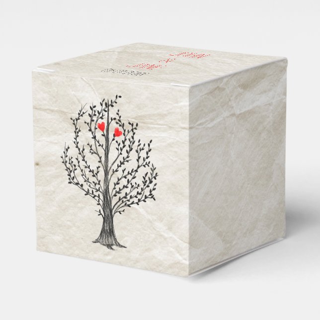 Tree & Hearts Favor Boxes (Front Side)