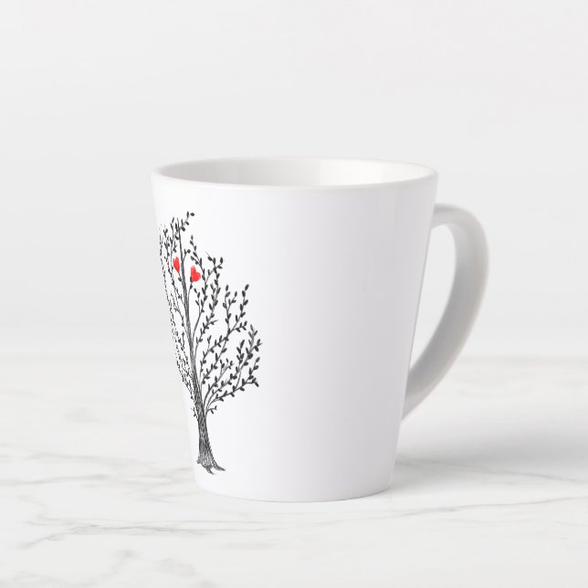 Tree & Hearts Latte Mug (Right Angle)