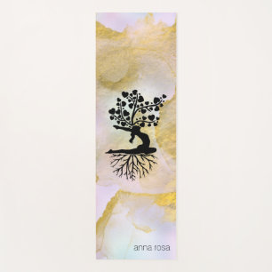 *~* Tree Hearts Rainbow Holograghic Yoga Pose AP1 Yoga Mat