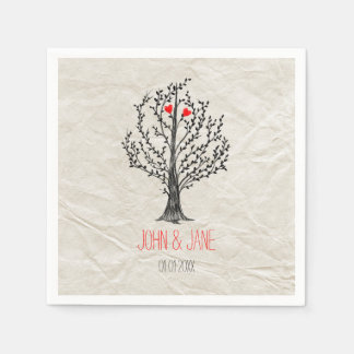Tree & Hearts Theme Napkins