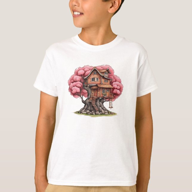Tree house in cherry tree T-Shirt (Front)