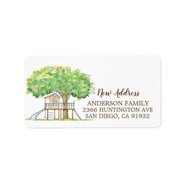 Tree House New Address Moving Return Address Label (Front)