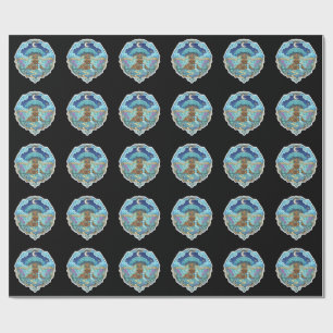 Tree House Under Moon Fantasy magical illustration Wrapping Paper