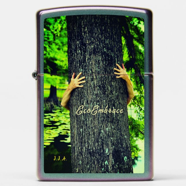 Tree Hug Eco w/ Initials or Name Zippo Lighter (Front)
