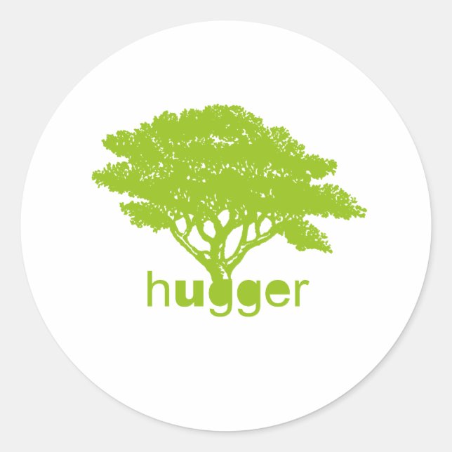 Tree Hugger bottom Classic Round Sticker (Front)