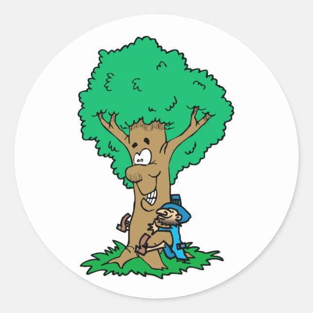 Tree Hugger Classic Round Sticker (Front)