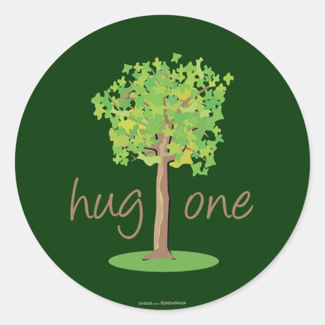Tree Hugger Classic Round Sticker (Front)
