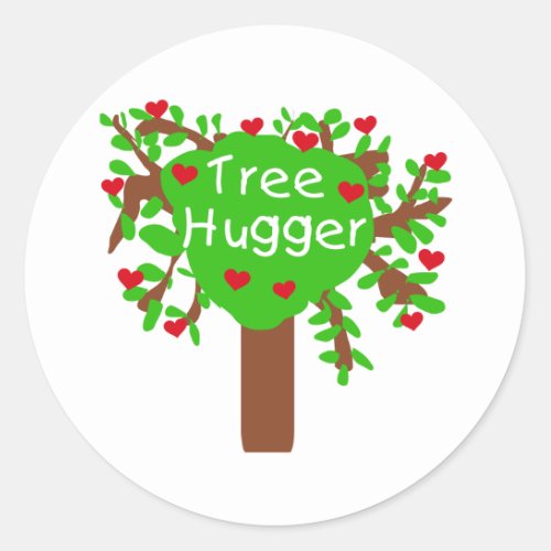 Tree Hugger Classic Round Sticker